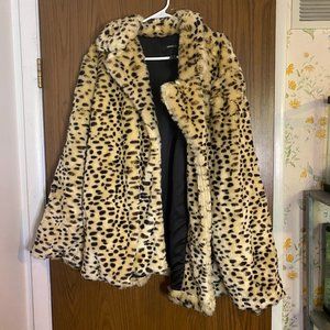 Faux Fur Cheetah Print Coat